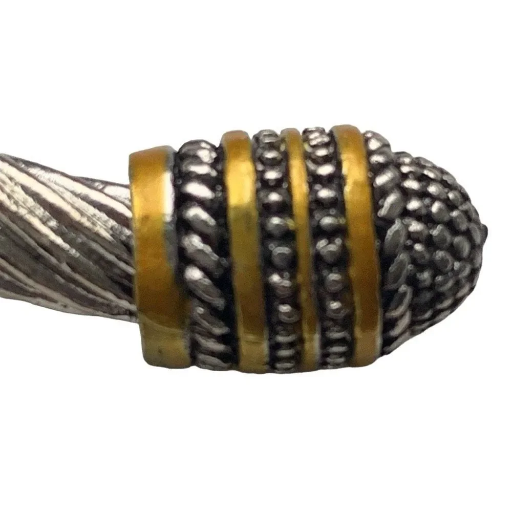 Cable Rope Bracelet – Gold & Silver Tone with Rhodium Plate